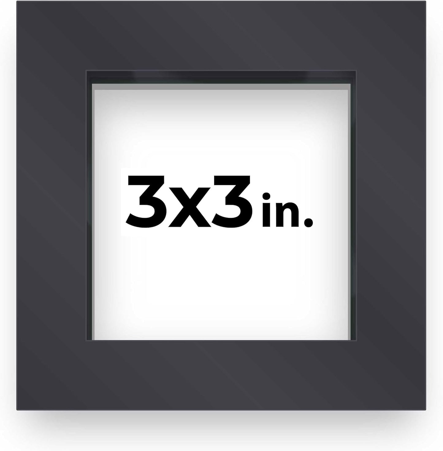 14x14 Shadow Box Black | 3/4" Depth of Usable Space | Solid Wood Pine | Includes UV Resistant Acrylic Plexiglass, Acid-Free Backing & Hanging Hardware | Made to Order in USA - Colors B