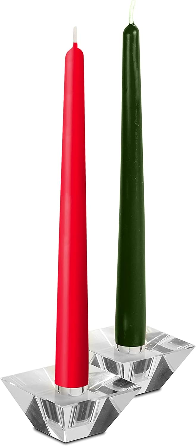 Hyoola Tall Taper Candles - 10 Inch Metallic Gold Unscented Dripless Taper Candles - 8 Hour Burn Time - 4 Pack
