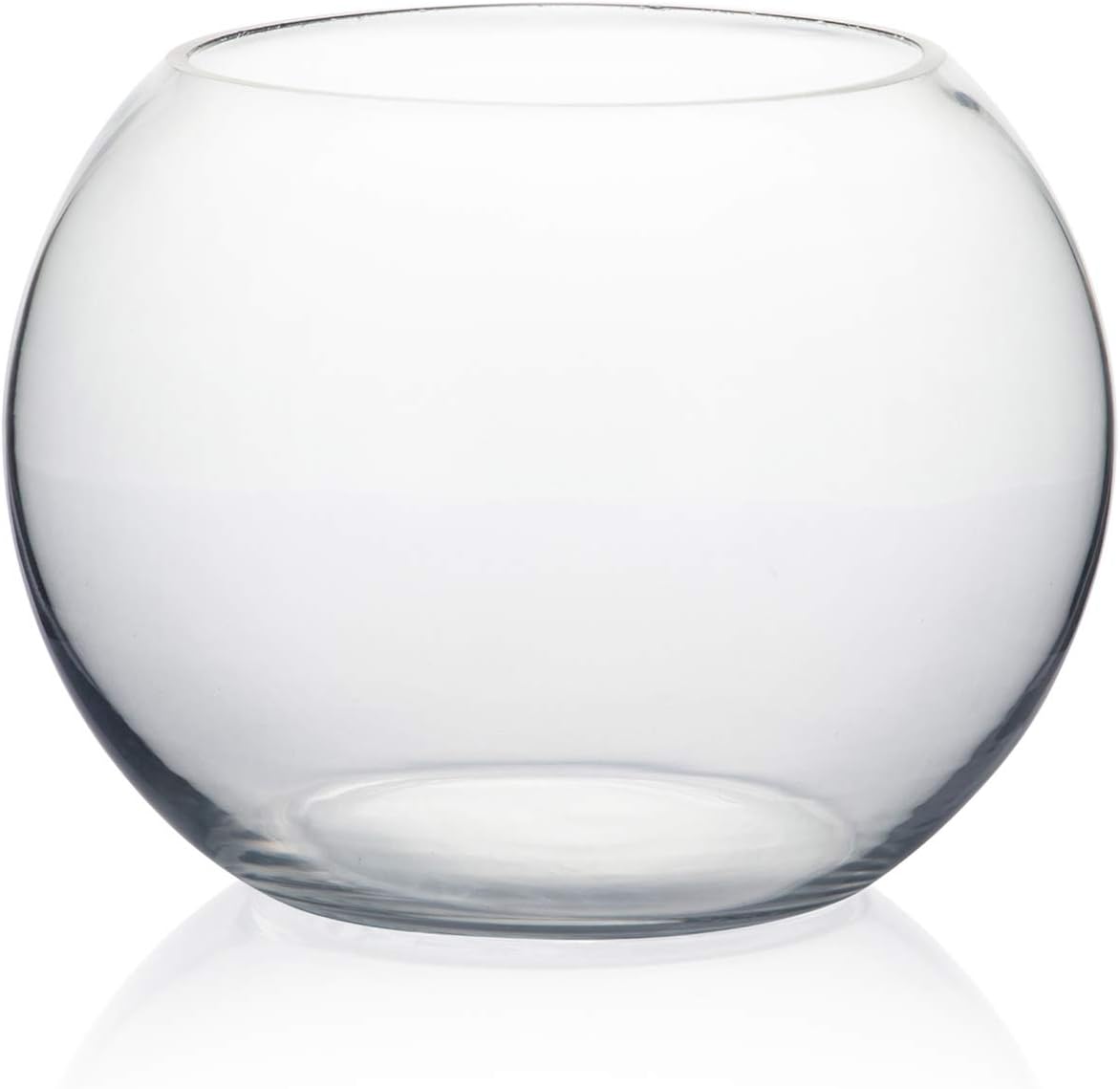WGV Bowl Glass Vase, Diameter 6", Height 4.5", Open Width 4", (Multiple Sizes Choices) Clear Bubble Planter Terrarium Fish Bowl for Wedding Event Home Decor, 1 Piece (VBW0006A)