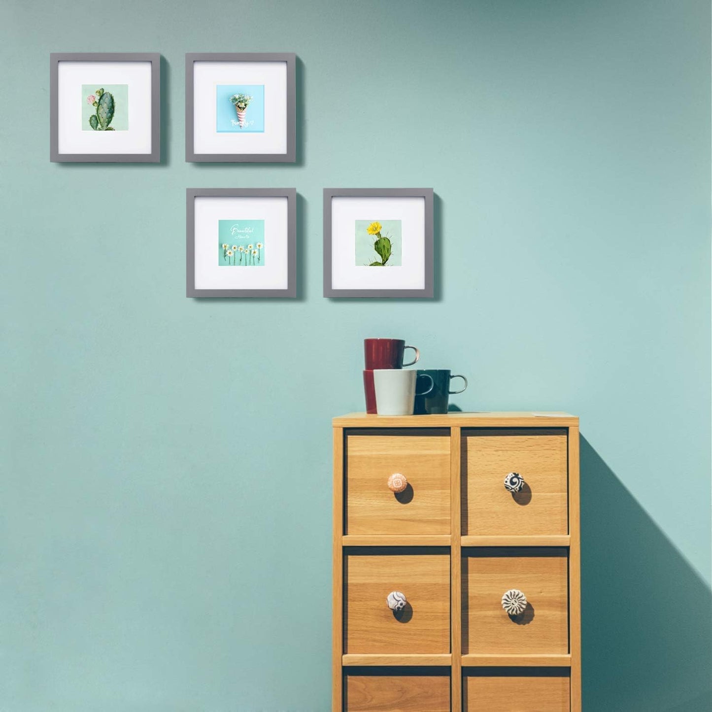 Egofine 12x16 Picture Frame Black, Covered by Plexiglass Made of Solid Wood, Display Pictures 9x12 and 11x14 with Mat or 12x16 Without Mat, for Wall Mounting Photo Frame - Colors B