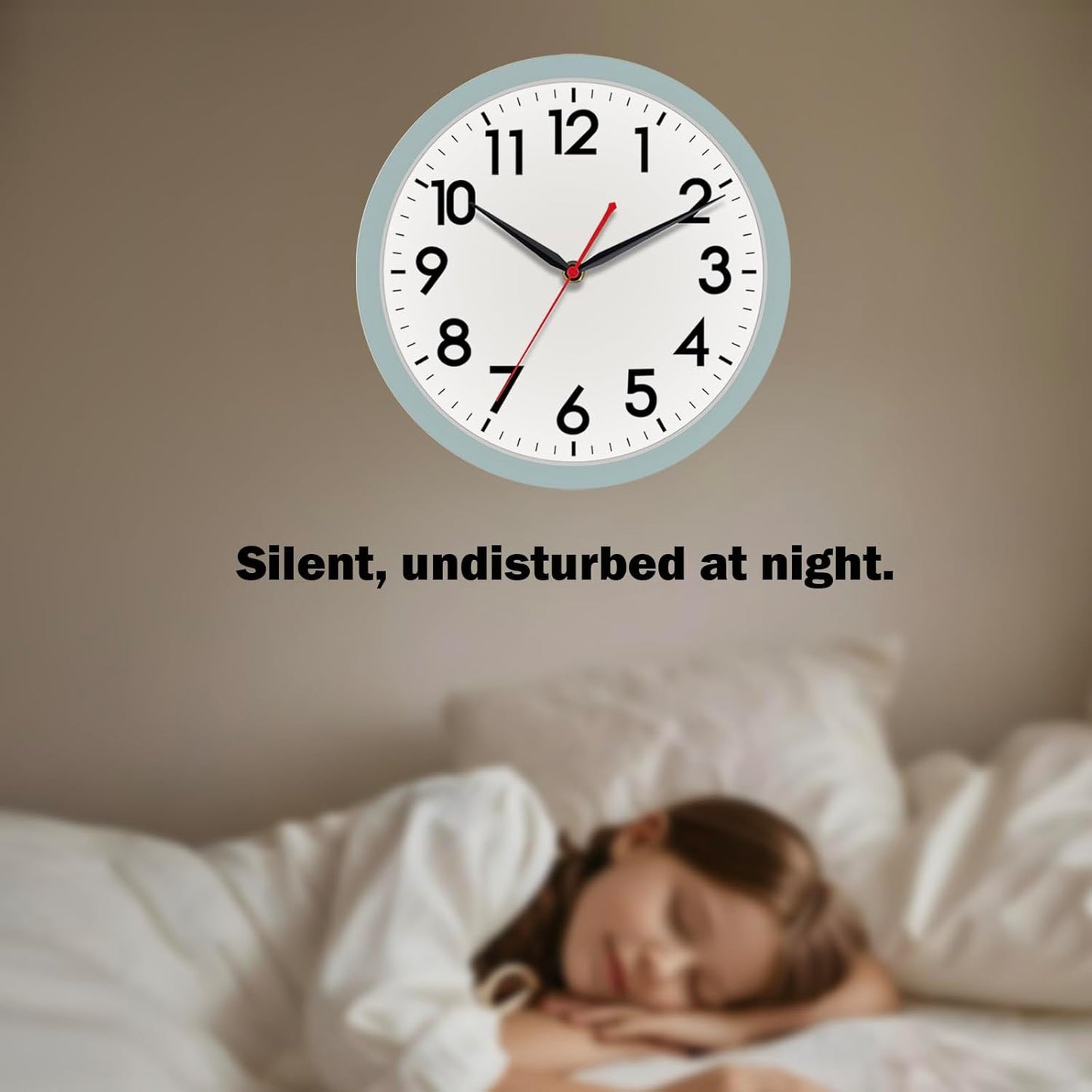 AKCISOT Wall Clock, Modern Small Wall Clocks Battery Operated 8 Inch, Silent Non-Ticking Analog Classic for Office, Home, Bathroom, Kitchen, Bedroom, School(Black)