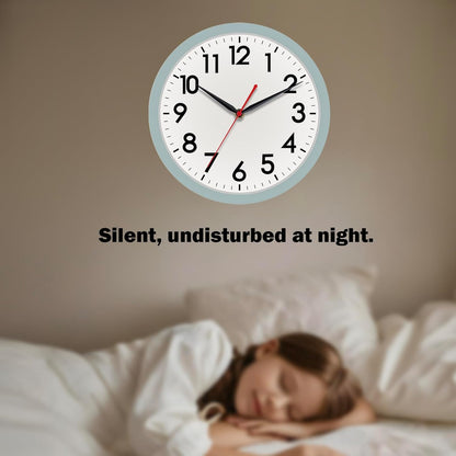 AKCISOT Wall Clock, Modern Small Wall Clocks Battery Operated 8 Inch, Silent Non-Ticking Analog Classic for Office, Home, Bathroom, Kitchen, Bedroom, School(Black)