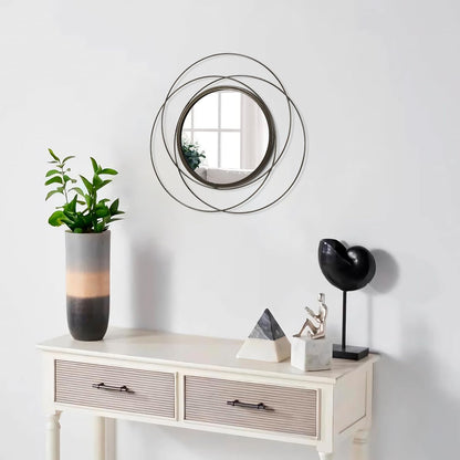 Gold Sunburst Mirrors for Wall Decorative Metal Round Art Mirrors Large Wall Decor Hanging Mirror for Bathroom Bedroom Living Room Vanity Entryway 16"