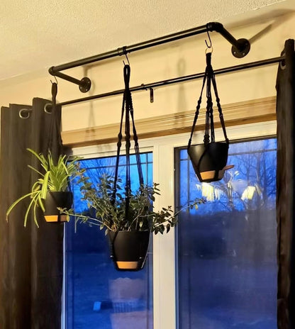 Bouqlife Hanging Planters with Macrame Plant Hangers for Indoor Outdoor Plants 3 Set Self Watering Pots Hanging Baskets Flower Pot Holders 3 Different Size