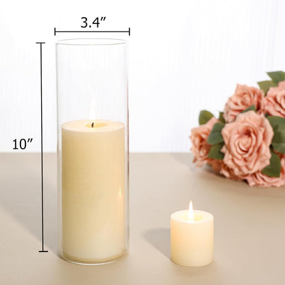 SUPMIND 12Pcs Glass Cylinder Vase for Centerpieces 5 Inch Clear Flower Vases Bulk, Glass Hurricane Candle Holder Small Floral Vases for Table, Floating Candle Vase for Wedding Home Décor