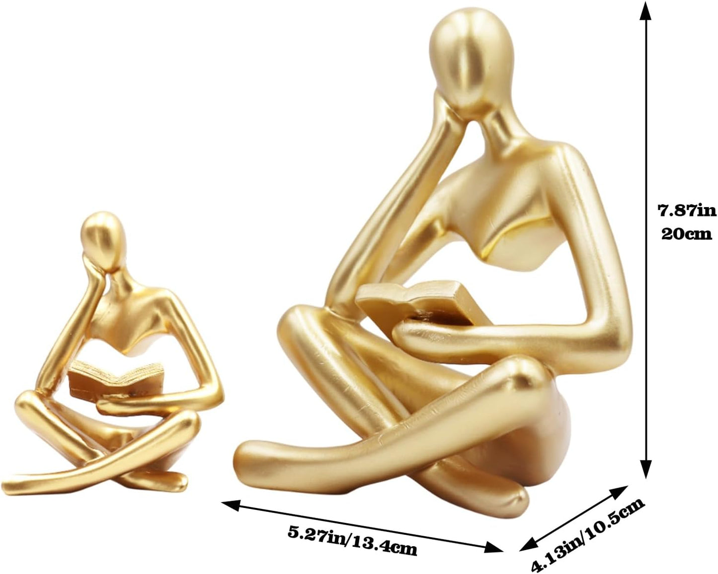 Jinkoozz Reading Women Statue, Thinker Sculptures, Abstract Art Ornament, Modern Aesthetic Figurine Decoration, Suitable for Home Living Room Bedroom Office Shelf Table Desk Bookshelf Decor