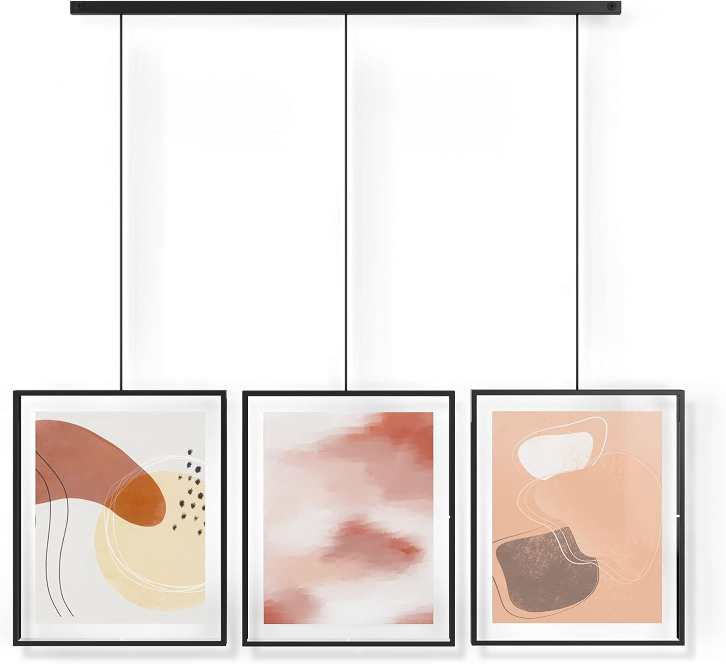 Umbra Exhibit Picture Frame Gallery Set, Adjustable Wall Collage Displays Nine Photos (Four 5x7" and Five 8x10"), Set of 9, Black