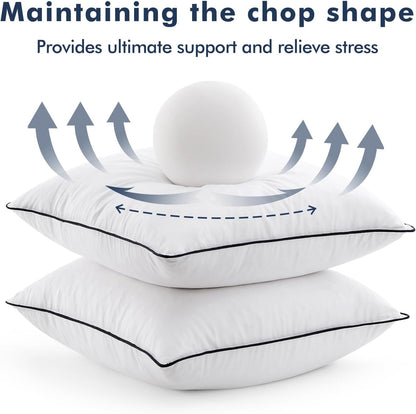 MIULEE Goose Feather Down 20x20 Pillow Insert Set of 2 with 100% Down-Proof Cotton Cover, Soft Fluffy Decorative Pillow for Sofa Bed Couch Living Room White