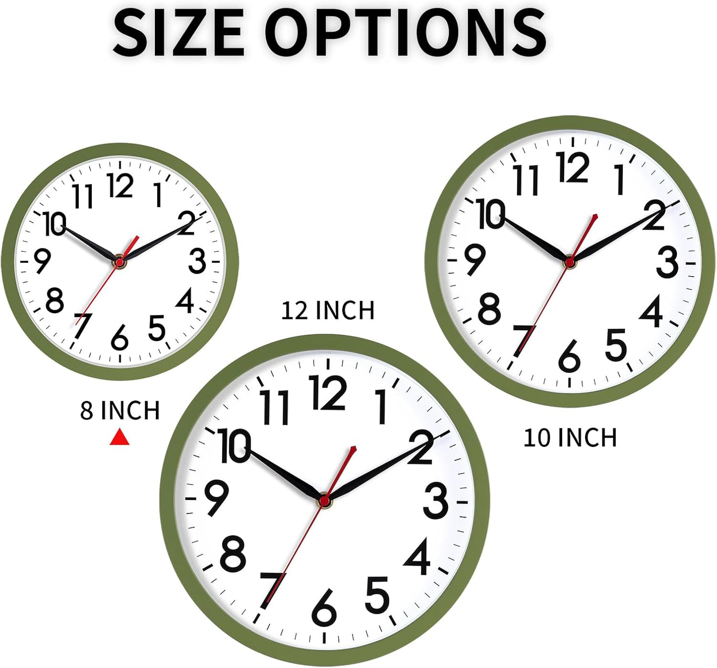 AKCISOT Wall Clock, Modern Small Wall Clocks Battery Operated 8 Inch, Silent Non-Ticking Analog Classic for Office, Home, Bathroom, Kitchen, Bedroom, School(Black)