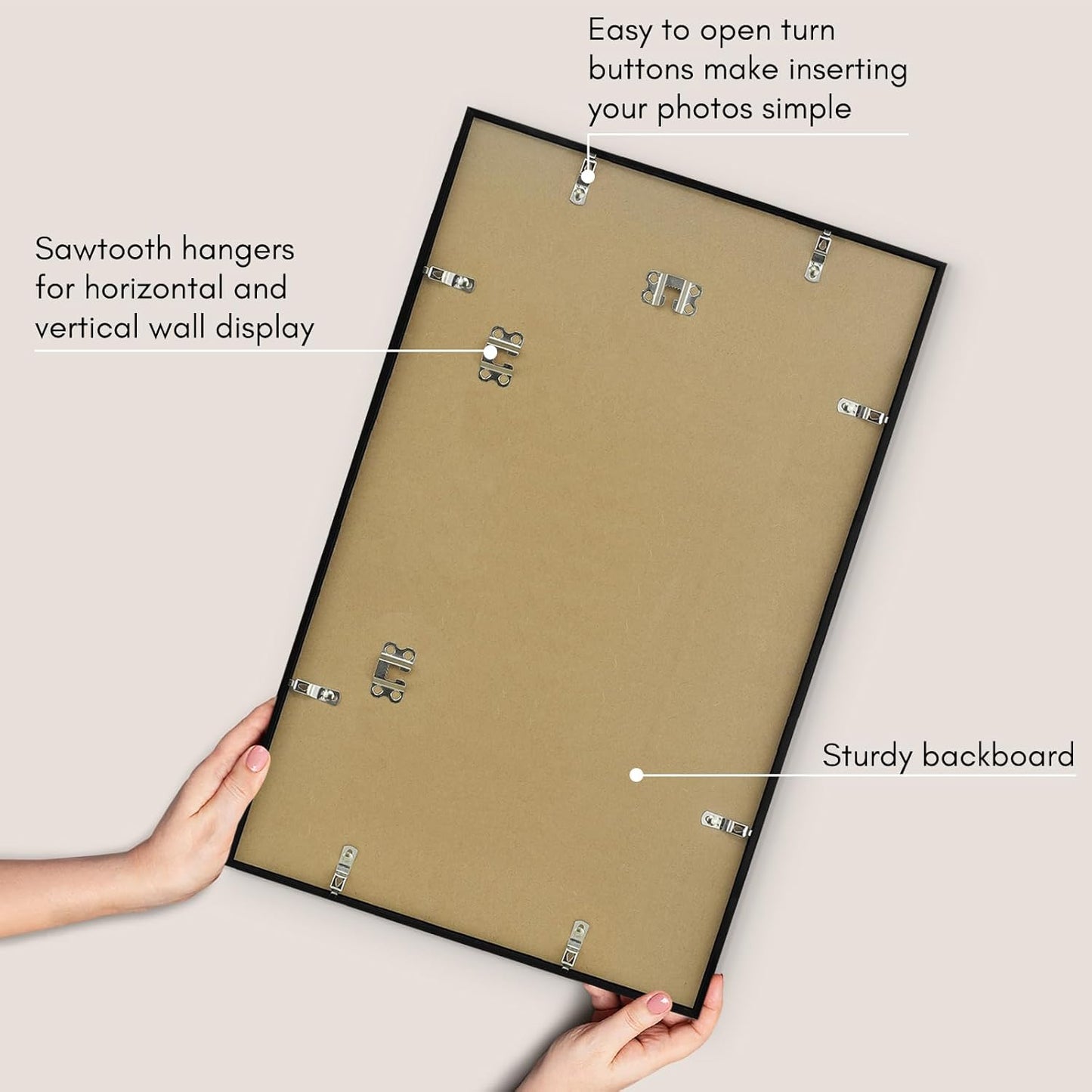 Americanflat 24x36 Poster Frame with Polished Plexiglass - Streamline Collection - Thin Border Picture Frame for Wall Display - Hanging Hardware Included - Black - Colors A