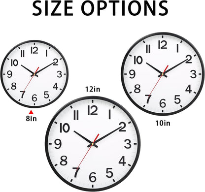 Wall Clocks Battery Operated 8 inch Modern Wall Clock,Silent Non Ticking Wall Clock for Living Room Bedroom Kitchen Office Classroom Decor (Green White)