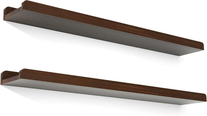 Love-KANKEI Floating Shelves Wall Mounted Set of 2, 17 Inch Rustic Wood Wall Shelves for Storage, Bedroom Living Room Bathroom Kitchen Office and More White