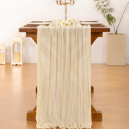 Socomi 3pcs Sage Green Cheesecloth Table Runner Summer Boho Rustic Gauze 120 inch 10FT Cheese Cloth Sheer Runner for Wedding Party Baby Shower Home Decor Holiday Decorations
