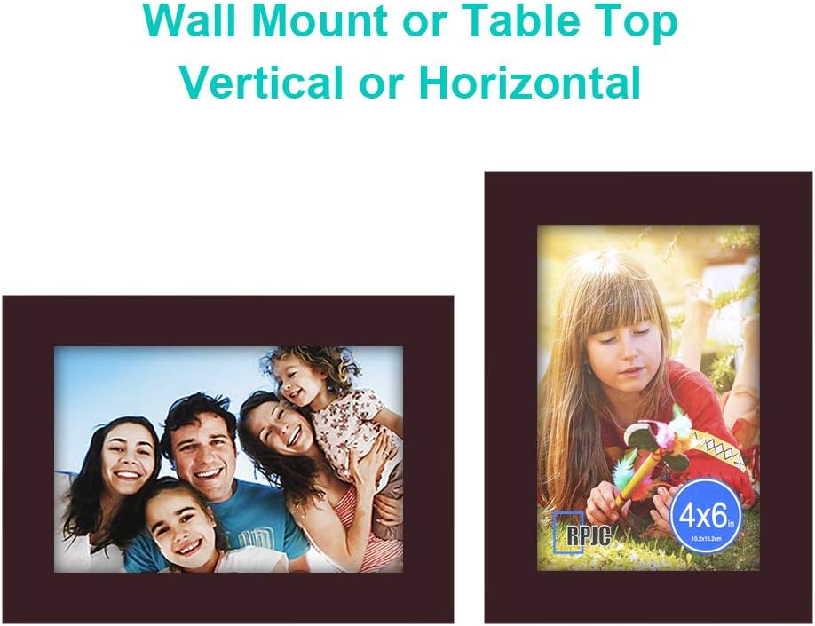 RPJC 5x7 Picture Frames Made of Solid Wood High Definition Glass for Table Top Display and Wall Mounting Photo Frame Black
