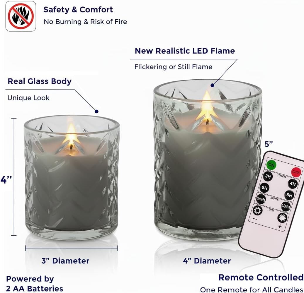 VENTA Set of 3 Warm Ivory Pillar Candles | Real Wax Battery Operated Candles with Flickering Flame | Timeless Year-Round Decor for Weddings, Mantels & Centerpieces
