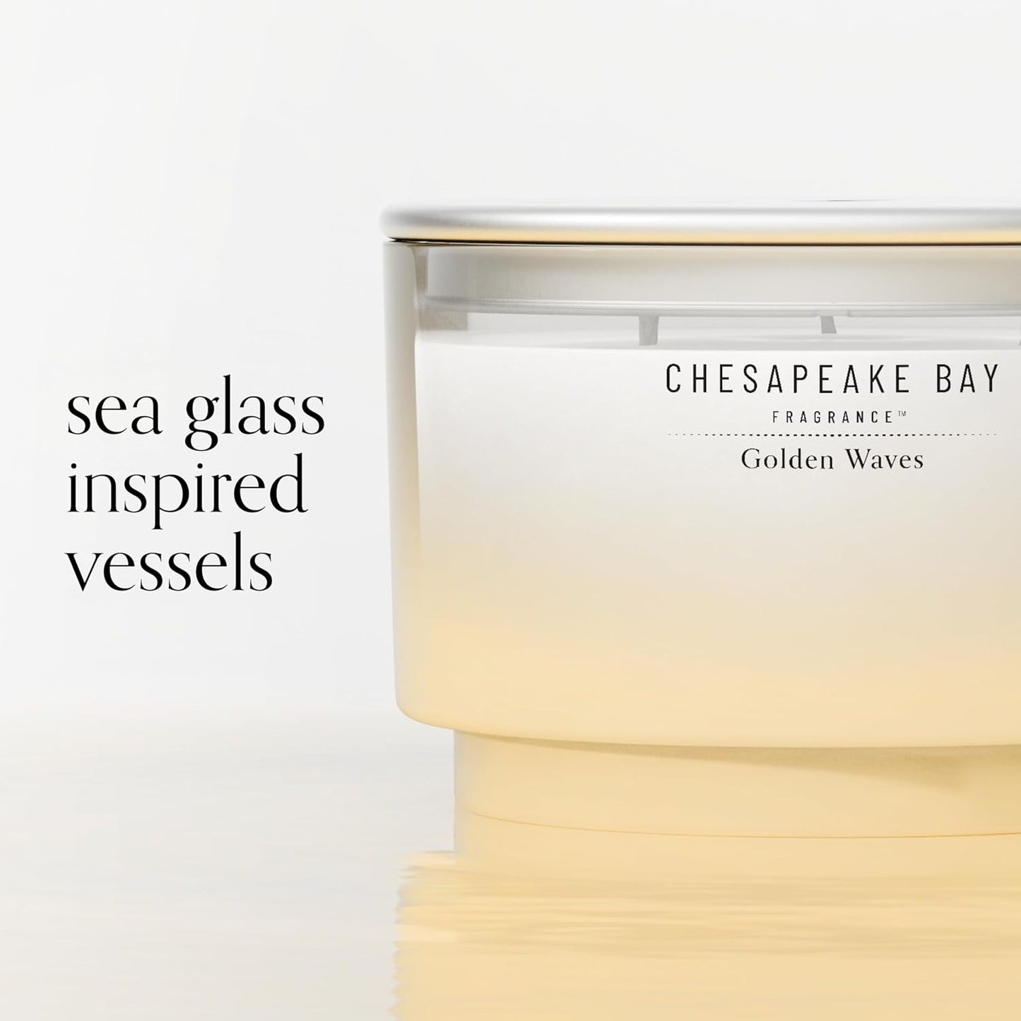 Chesapeake Bay, 11oz Marine Drift Scented Candle, Mood Evoking Fragrance, Textured Sea Glass-Inspired Jar, Premium Soy Blend Wax with Essential Oils, Coastal Fragrance for Home Décor or Gifting