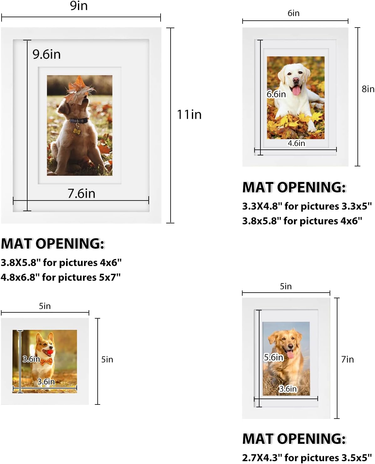 Egofine Picture Frame Set 12 Pack, Picture Frames Collage Wall Decor with Two 11x14, Two 8x10, Four 5x7, Four 4x6 for Wall and Tabletop, Made of Solid Wood, Covered by Plexiglass, Natural Wood