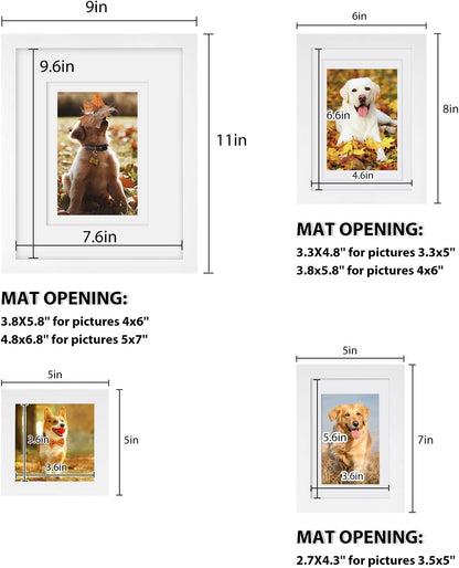 Egofine Picture Frame Set 12 Pack, Picture Frames Collage Wall Decor with Two 11x14, Two 8x10, Four 5x7, Four 4x6 for Wall and Tabletop, Made of Solid Wood, Covered by Plexiglass, Natural Wood