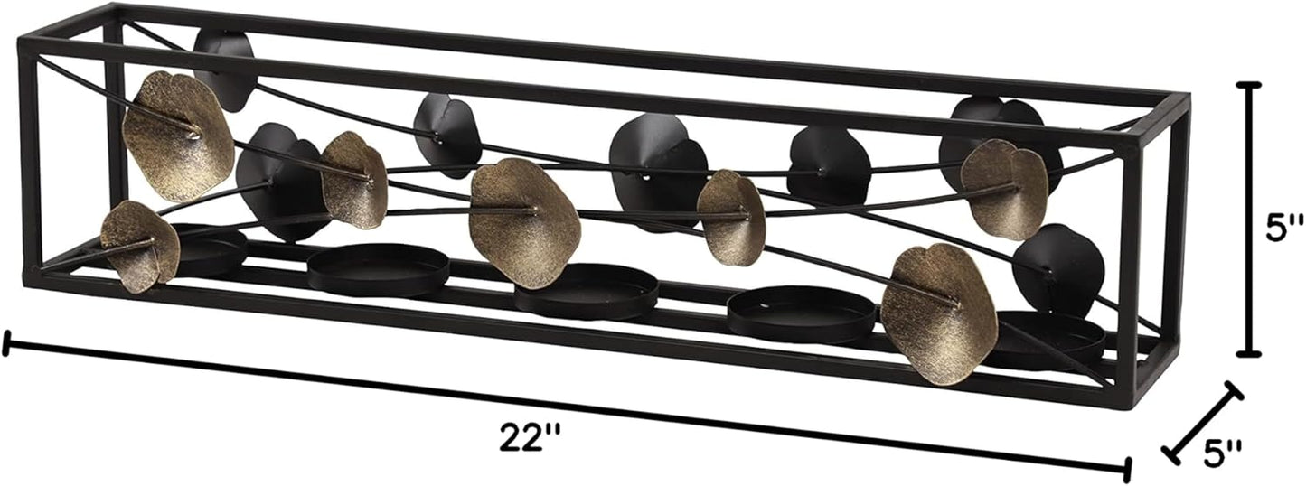 Deco 79 Metal Abstract Decorative Candle Holder Mushroom Inspired Candle Stand, Set of 2 Candlestick Holder 11", 14"H, Gold
