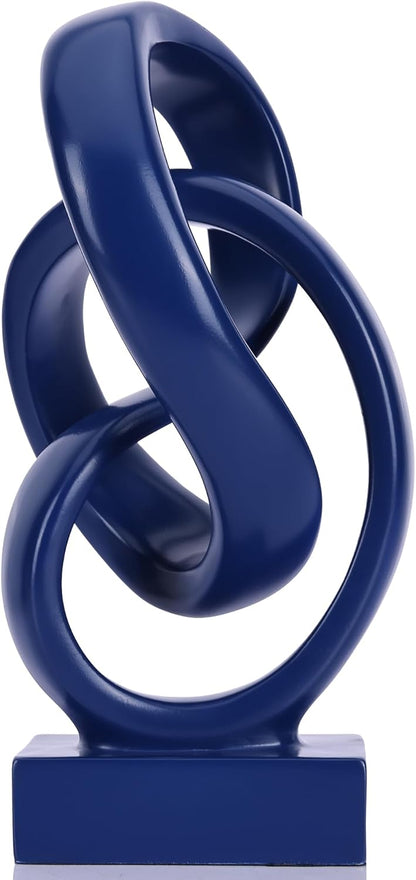 Modern Abstract Knot Sculpture, Artistic Mobius Inspired Resin Decor, Elegant Home and Office Decor, Perfect for Shelves, Desktops, and Mantles, Ideal Gift for Birthdays, Housewarmings (Black)