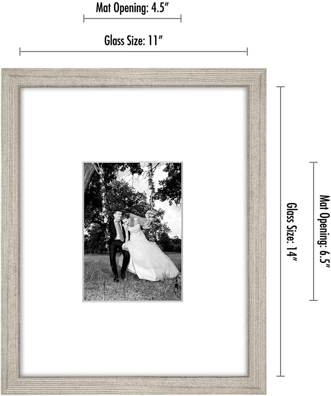 Americanflat 11x14 Picture Frame with Shatter-Resistant Glass - Use as 5x7 Frame with Mat or Display 11x14 Photo Without Mat - Signature Collection - Picture Frames for Wall Display - Black