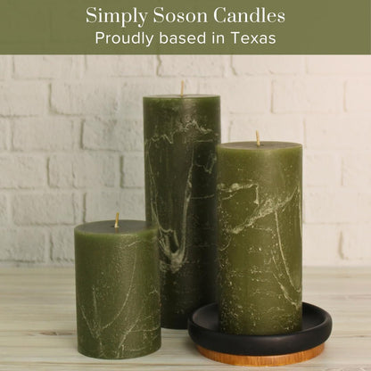Simply Soson 3x6 inch Ivory Pillar Candles Set of 3, Rustic Texture, Unscented Ivory Candles, Dripless Candles, 3 inch Pillar Candles Ideal as Wedding, Parties, Spas, Dinner, Home Decoration, Church