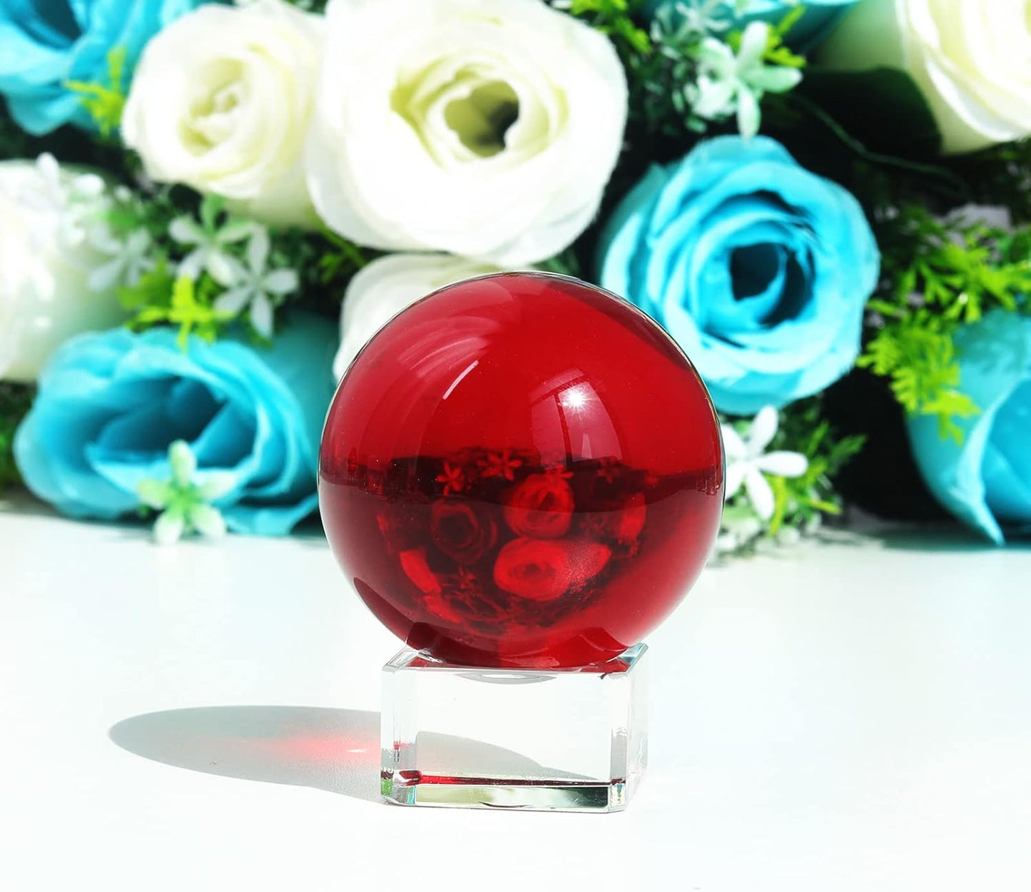 LONGWIN 50mm(2 inch) K9 Photography Solid Crystal Glass Ball Sphere with Free Stand Suncatcher (Clear)