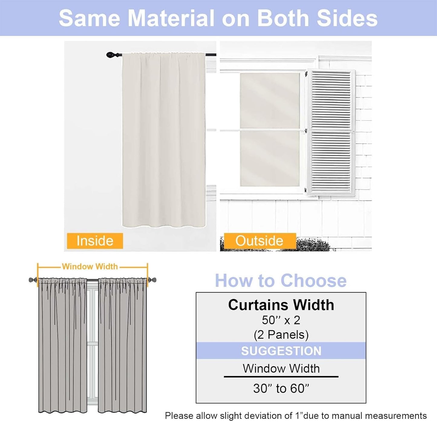 Simplebrand Ava Sage Green Blackout Curtains for Bedroom 63 Inch Length 2 Panels Set, Solid Thermal Insulated Energy Saving Rod Pocket Window Treatment Curtains Blackout Drapes, W40 x L63 Inch, Sage - Colors A