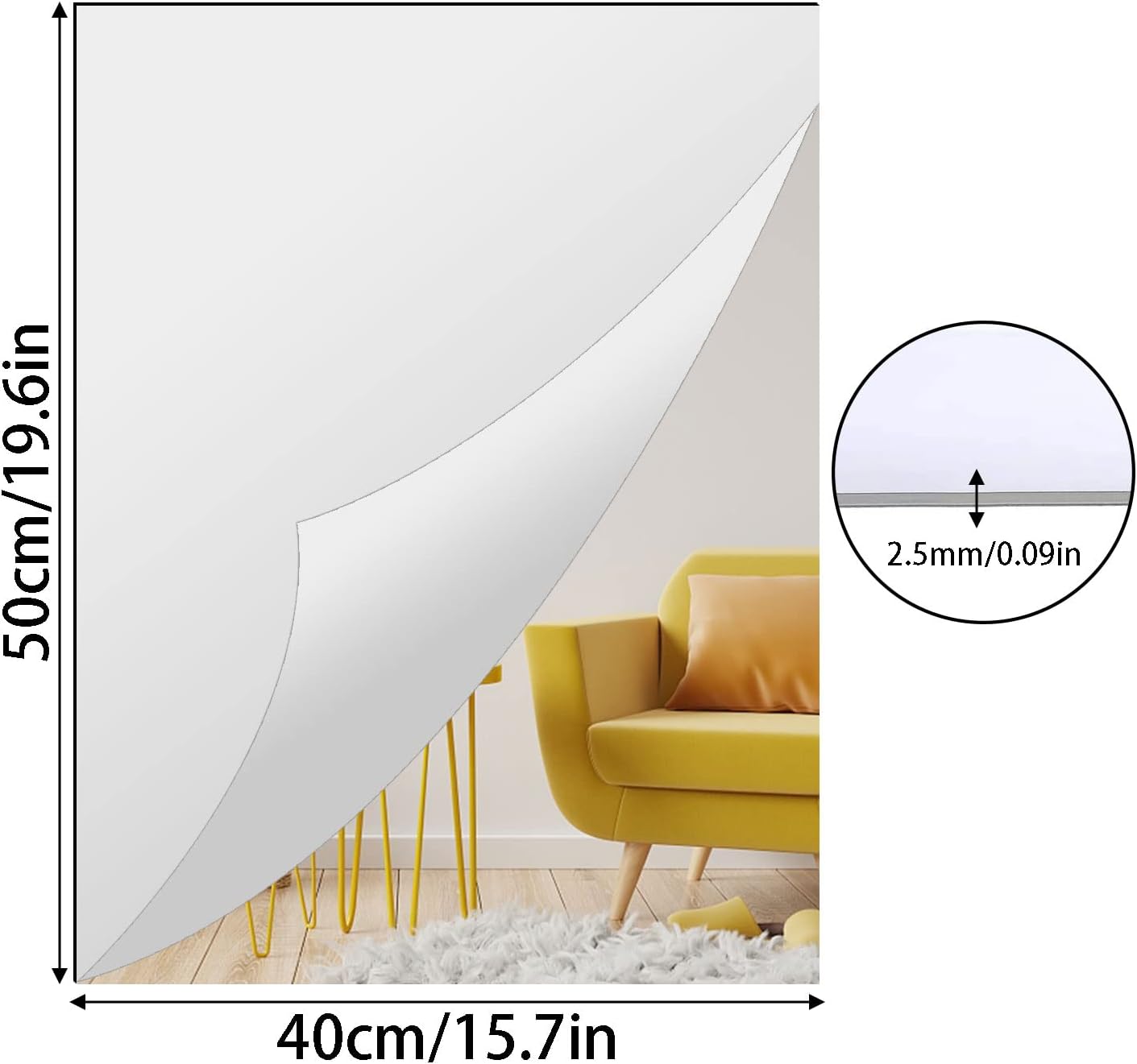 12'' Round Wall Mirror Tiles High Clear Reflecticon Self Adhesive Acrylic Mirror Sheets Circle Stickers for Bathroom, Bedroom, Door, Home Decor