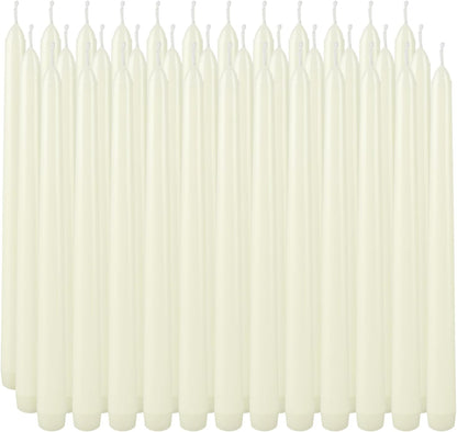 30-Pack 10-Color Taper Candles - 10 Inch Dripless & 10-Hour Burn｜Wedding/Birthday/Home Decor with Premium Wax