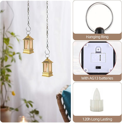 Black Lanterns Decorative Indoor: 24 Pcs Starlight Mini LED Lantern for Centerpiece Table Decorations Halloween Christmas Wedding Party Camping Decor