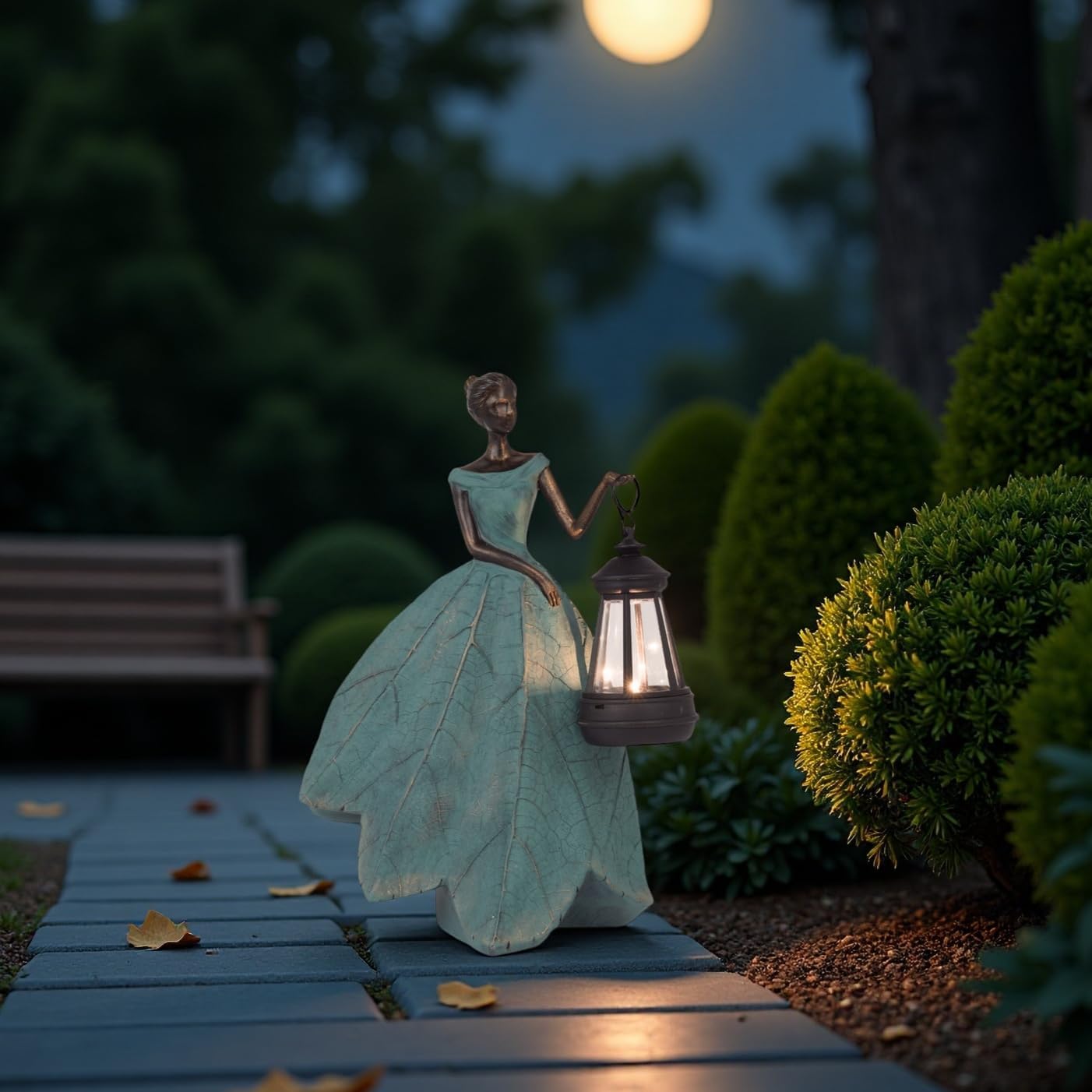 Guichifun Fairy Statue Collection Home Decoration - Leaf Angel Girls Resin Modern Table Decor for Living Room Office Sculpture Decor for Women Indoor Rustic Figurines Gift 5 x 3 x 7.5 Inch