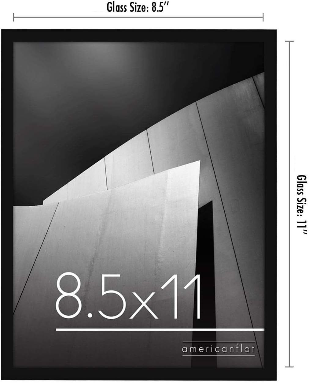 Americanflat 24x36 Poster Frame with Polished Plexiglass - Streamline Collection - Thin Border Picture Frame for Wall Display - Hanging Hardware Included - Black - Colors D