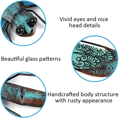LIFFY Metal Dragonfly Wall Decor Handmade - Outdoor Metal Wall Art Decor for Patio Garden Fence Living Room, Bedroom, Dragonfly Gifts