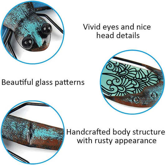 LIFFY Metal Dragonfly Wall Decor Handmade - Outdoor Metal Wall Art Decor for Patio Garden Fence Living Room, Bedroom, Dragonfly Gifts