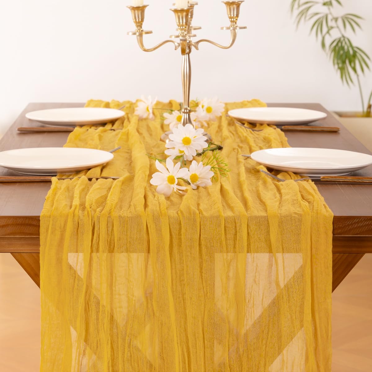 Socomi 3pcs Sage Green Cheesecloth Table Runner Summer Boho Rustic Gauze 120 inch 10FT Cheese Cloth Sheer Runner for Wedding Party Baby Shower Home Decor Holiday Decorations
