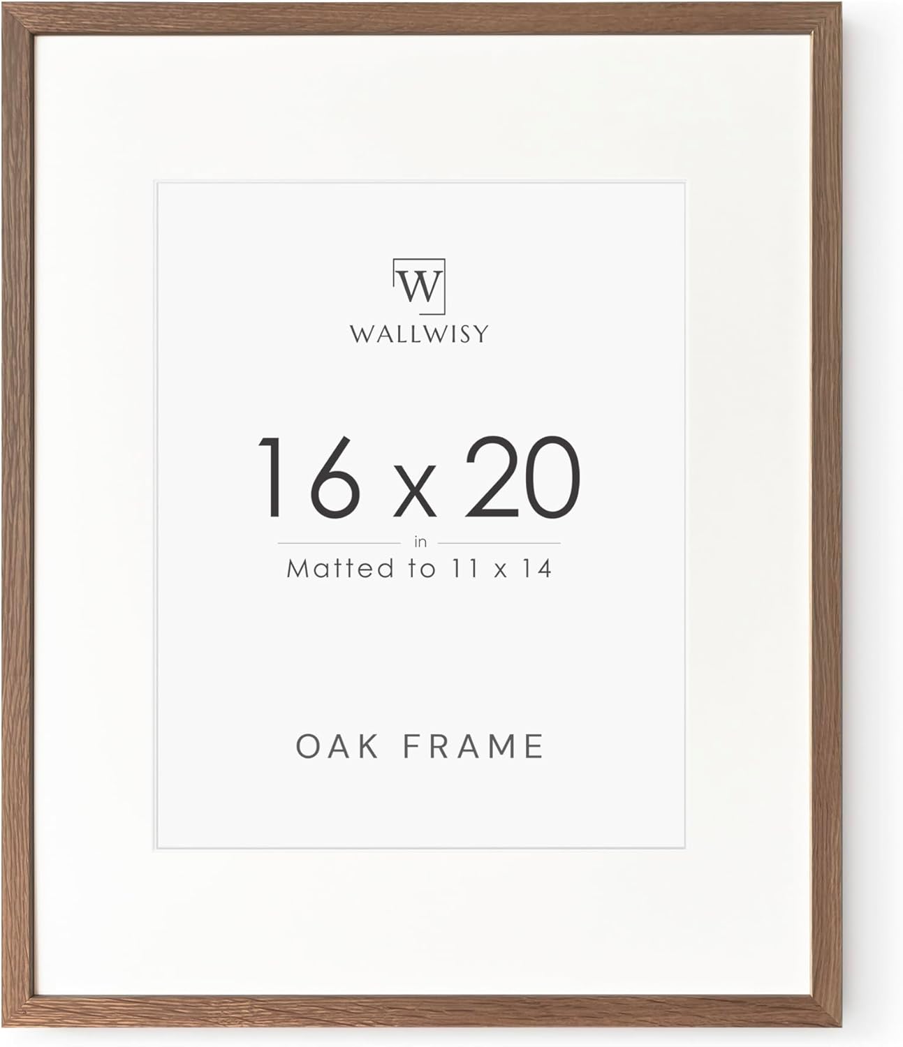 5x7 Picture Frame, Solid Oak Wood 5 x 7 Photo Frame with Mat to 4x6, 7x5 Picture Frames for Wall and Tabletop Display, (Walnut Set of 1)