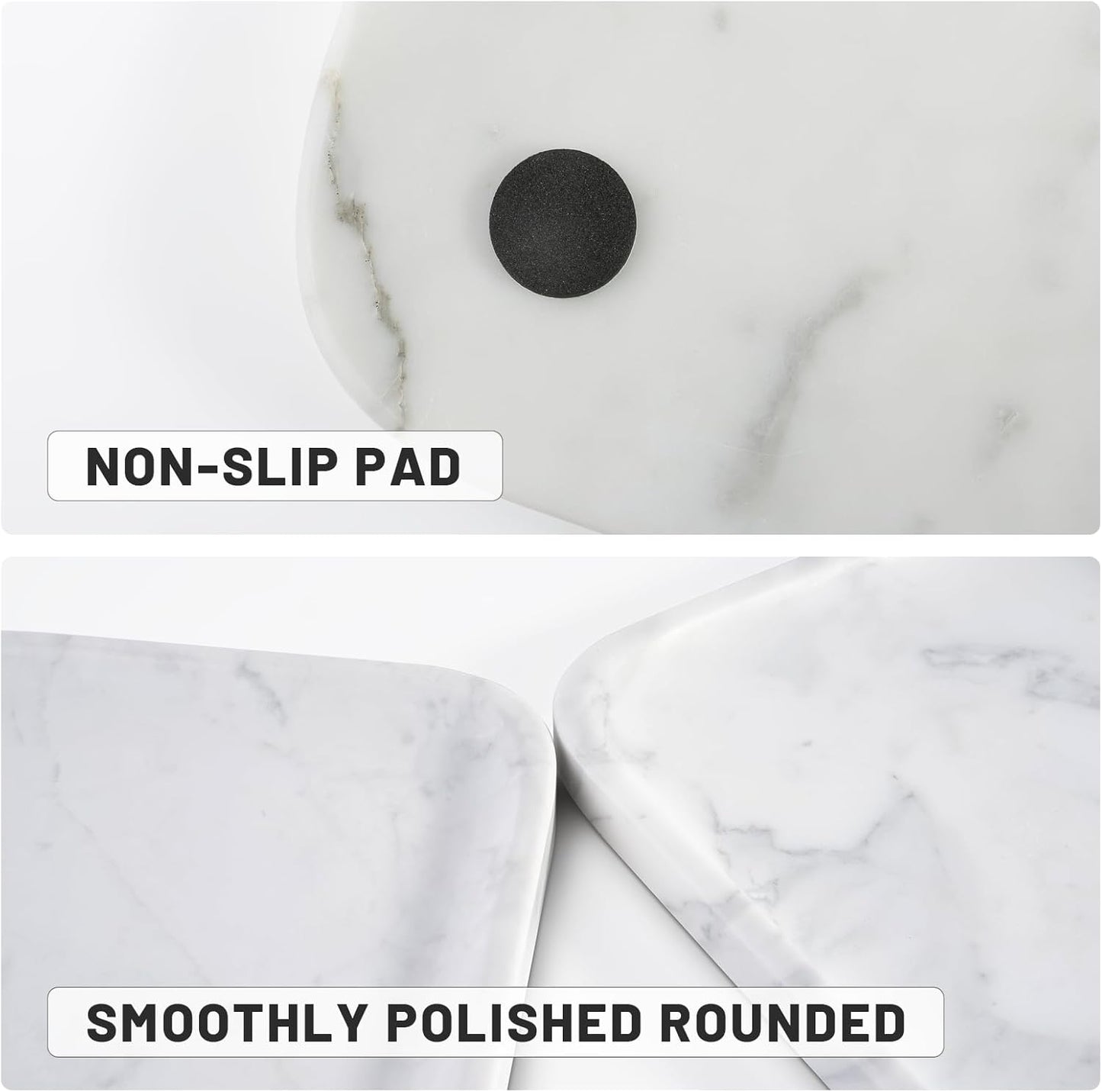 Marble Vanity Tray for Dresser Organizer, Travertine Bathroom Tray Countertop, Beige Decorative Serving Trays, Kitchen Sink Storage, Jewelry & Perfume Holder(Travertino Romano)