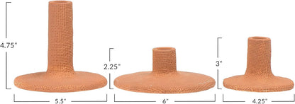 Main + Mesa Stoneware Pillar & Taper Candle Holders, Set of 2
