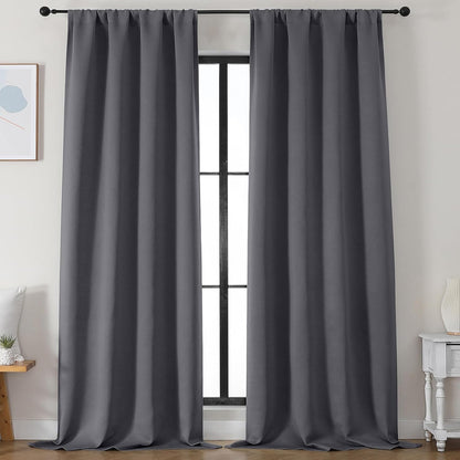 Simplebrand Ava Sage Green Blackout Curtains for Bedroom 63 Inch Length 2 Panels Set, Solid Thermal Insulated Energy Saving Rod Pocket Window Treatment Curtains Blackout Drapes, W40 x L63 Inch, Sage - Colors C