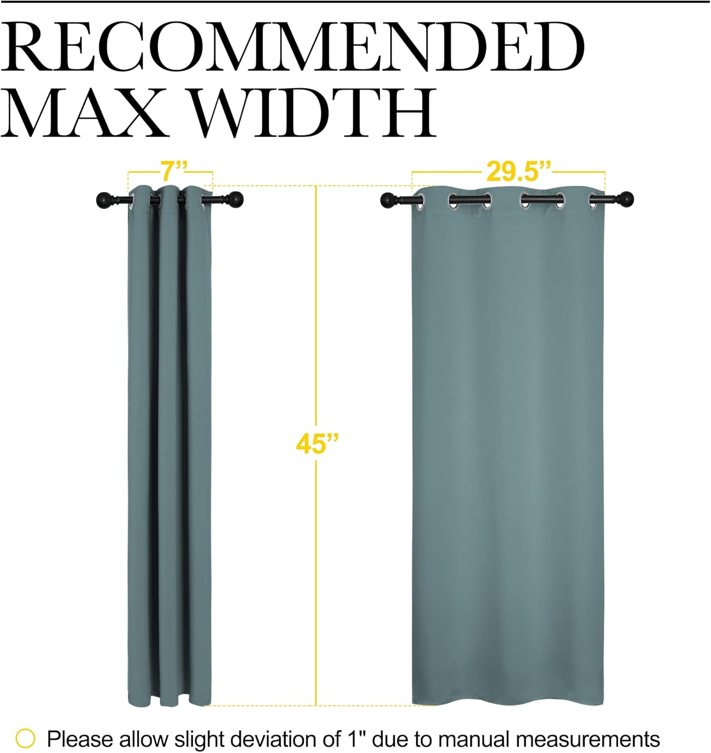 NICETOWN Halloween Pitch Black Solid Thermal Insulated Grommet Blackout Curtains/Drapes for Bedroom Window (2 Panels, 42 inches Wide by 63 inches Long, Black) - Colors C