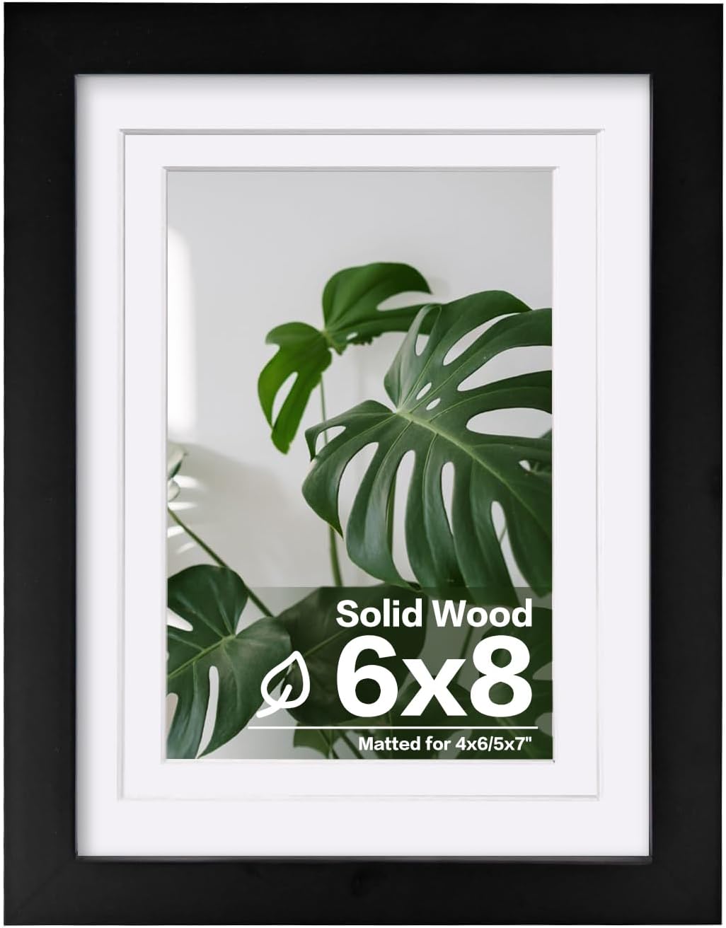 Egofine 12x16 Picture Frame Black, Covered by Plexiglass Made of Solid Wood, Display Pictures 9x12 and 11x14 with Mat or 12x16 Without Mat, for Wall Mounting Photo Frame - Colors B