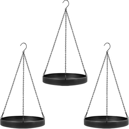 Plant Hanger Indoor Outdoor, Hanging Planter Baskets for Outdoor Indoor Plants, Hanging Plant Holder Tray for Plants, Metal Window Plant Hanger, Black Hanging Plant Shelf, 2 Pack