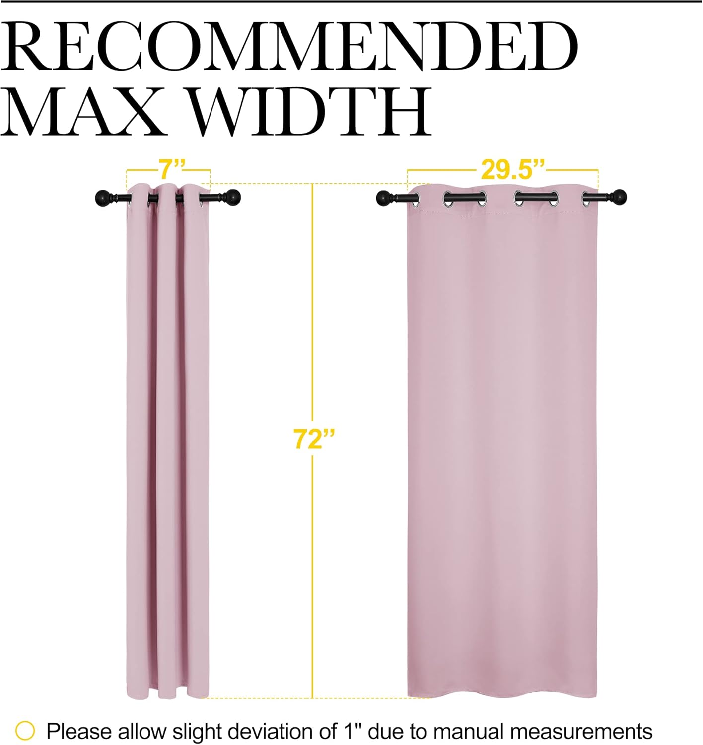 NICETOWN Halloween Pitch Black Solid Thermal Insulated Grommet Blackout Curtains/Drapes for Bedroom Window (2 Panels, 42 inches Wide by 63 inches Long, Black) - Colors B