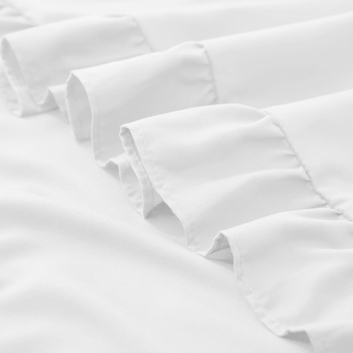 KKJIAF Ruffle Pillow Cases 26x26 Inches, White Square Ruffled Pillow Covers Set of 2, Microfiber Wrinkle Resistant Pillow Shams with Envelope Closure for Sofa Bed Living Room