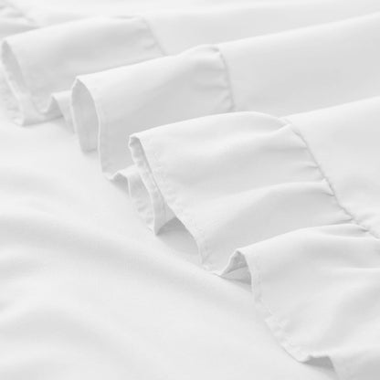 KKJIAF Ruffle Pillow Cases 26x26 Inches, White Square Ruffled Pillow Covers Set of 2, Microfiber Wrinkle Resistant Pillow Shams with Envelope Closure for Sofa Bed Living Room