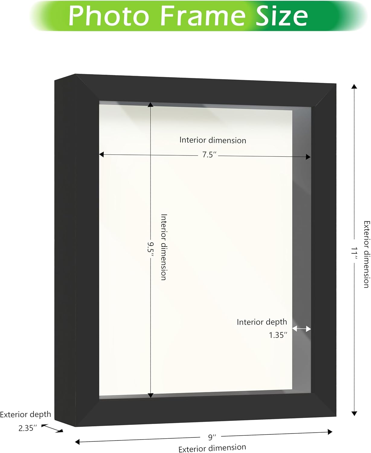 FrameWorks 11” x 14” Dark Oak Wooden Shadow Box Frame – Display Case with Soft Felt Back, Memory Box with Tempered Glass, Display Box with Elegant White Ball Push Pins, Wooden Flower Box