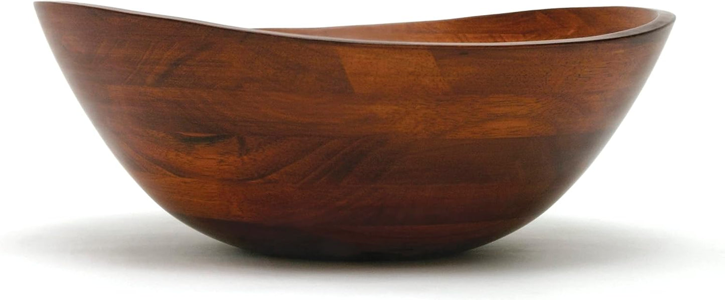 Lipper International Cherry Finished Wavy Rim Beechwood Serving Bowl for Fruits or Salads, Matte, Small, 7.5" x 7.25" x 3", Single Bowl, 30.43Fl oz