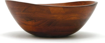 Lipper International Cherry Finished Wavy Rim Beechwood Serving Bowl for Fruits or Salads, Matte, Small, 7.5" x 7.25" x 3", Single Bowl, 30.43Fl oz