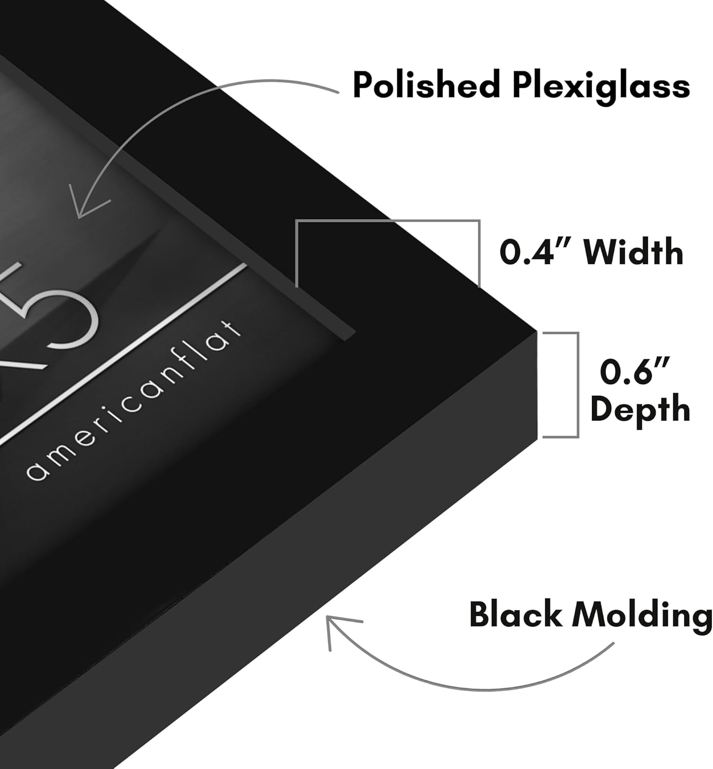 Americanflat 24x36 Poster Frame with Polished Plexiglass - Streamline Collection - Thin Border Picture Frame for Wall Display - Hanging Hardware Included - Black - Colors B